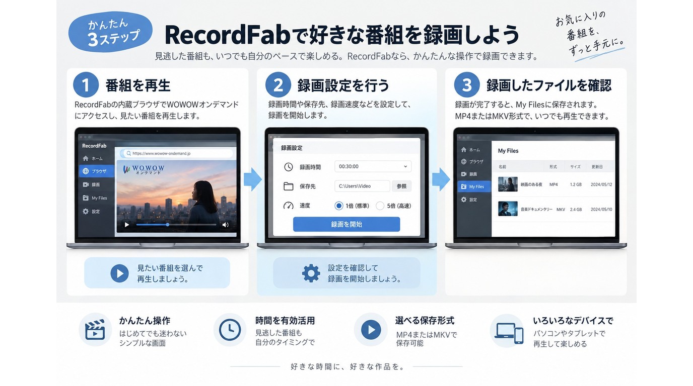 RecordFabでWOWOWオンデマンドを録画する手順