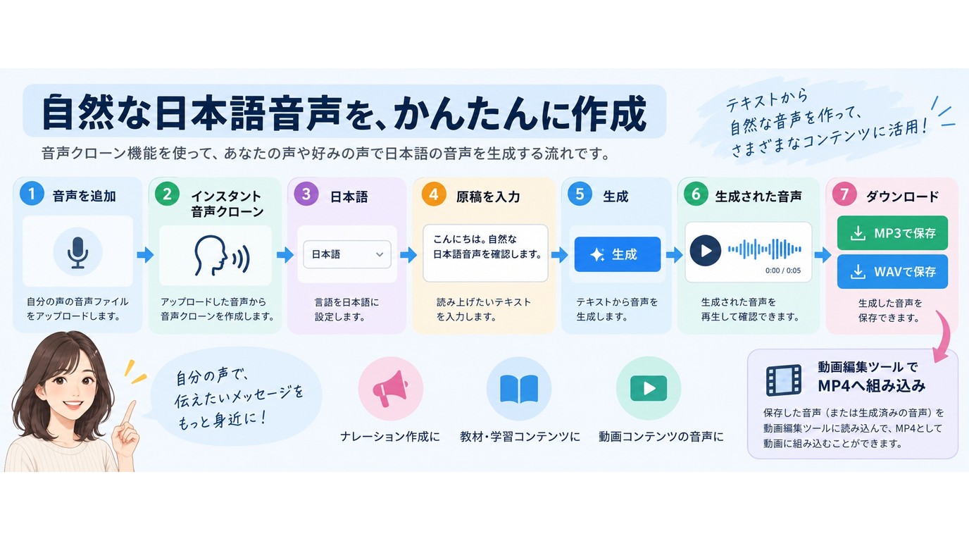 ElevenLabsの音声生成・クローン管理画面