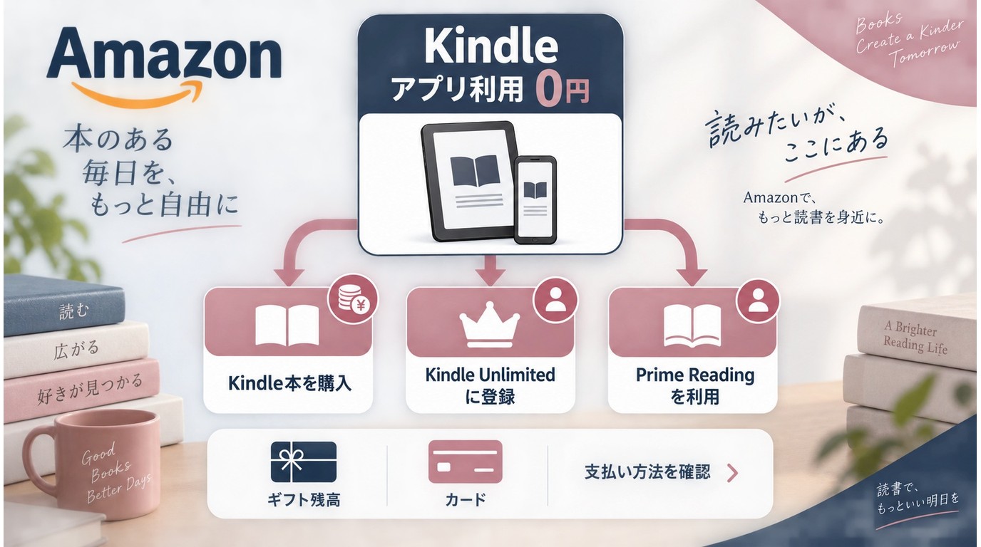 Kindleの無料利用と書籍購入や読み放題で料金が発生する仕組み