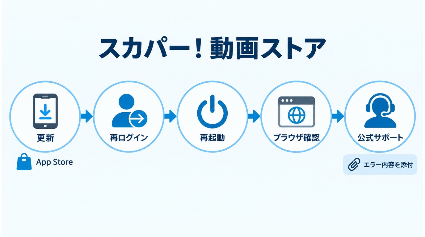 スカパー!動画ストアのアプリ不具合を切り分ける流れ