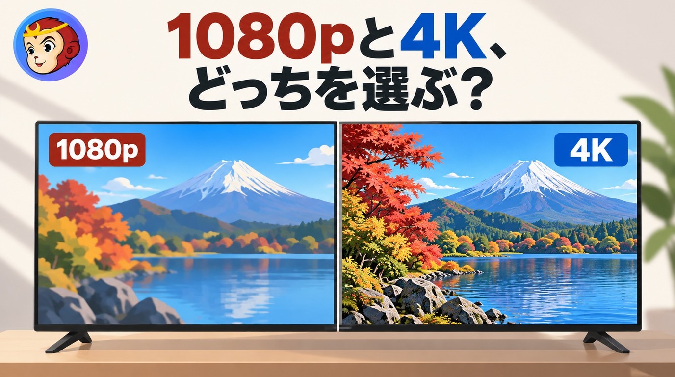1080pと4Kの違いを画質・容量・視聴環境から比較