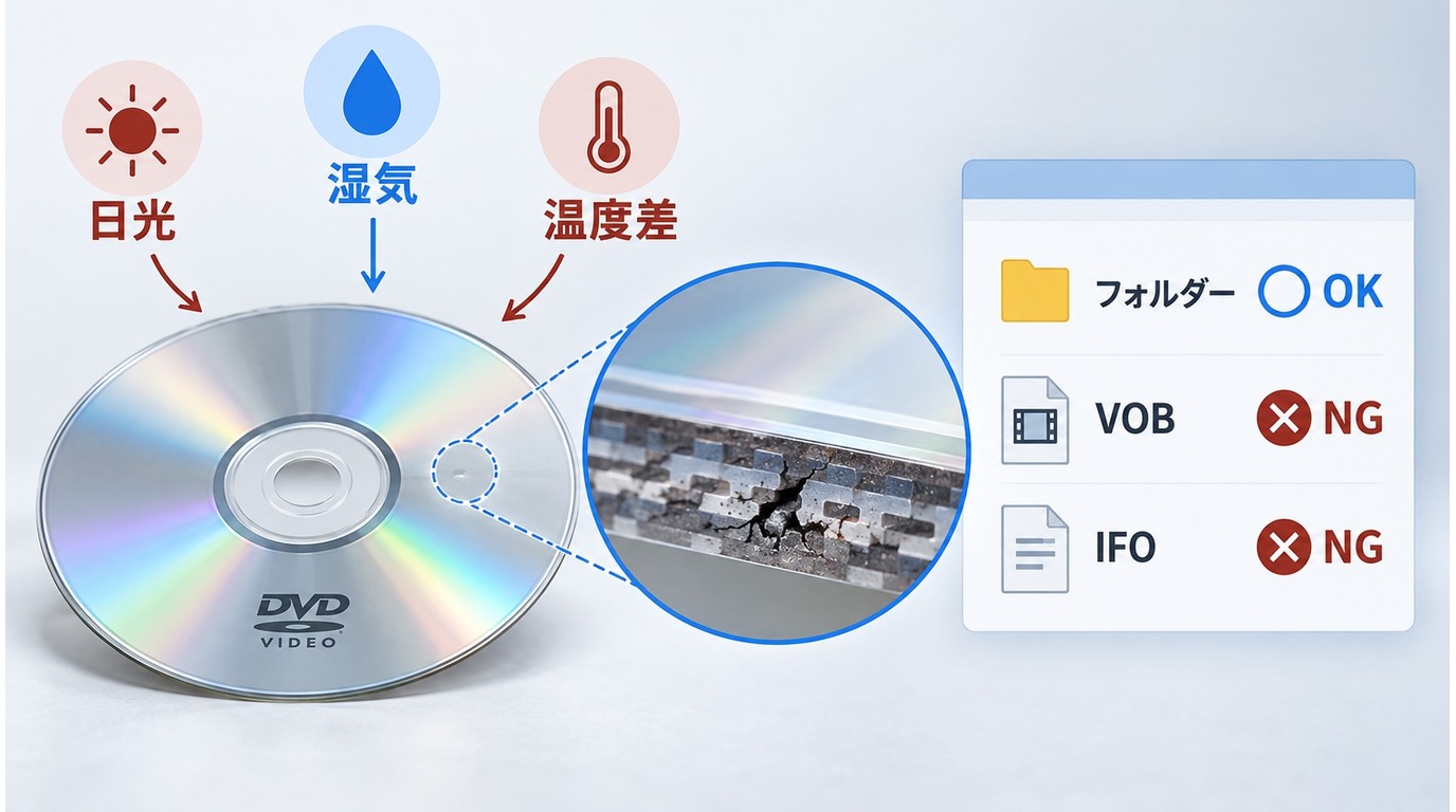 DVDの記録層劣化でVOBとIFOが開けない状態