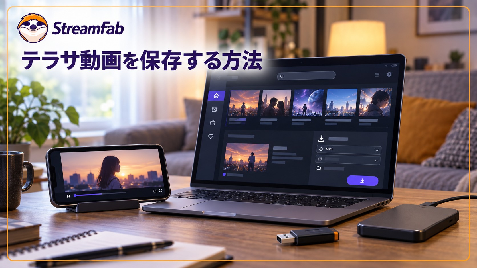 テラサ(TELASA)をダウンロードする方法!MP4でPCに保存したい人は必読!