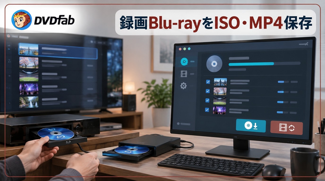 DVDFab Blu-ray レコーダー コピーとリッピングで録画Blu-rayをISO保存・MP4変換する方法