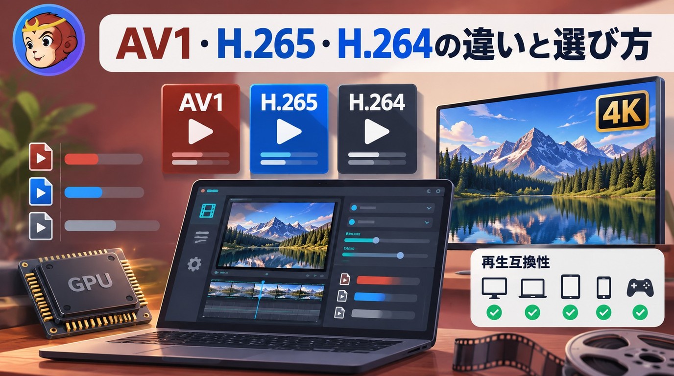 AV1とH.265、H.264の違い・設定方法・用途別の選び方