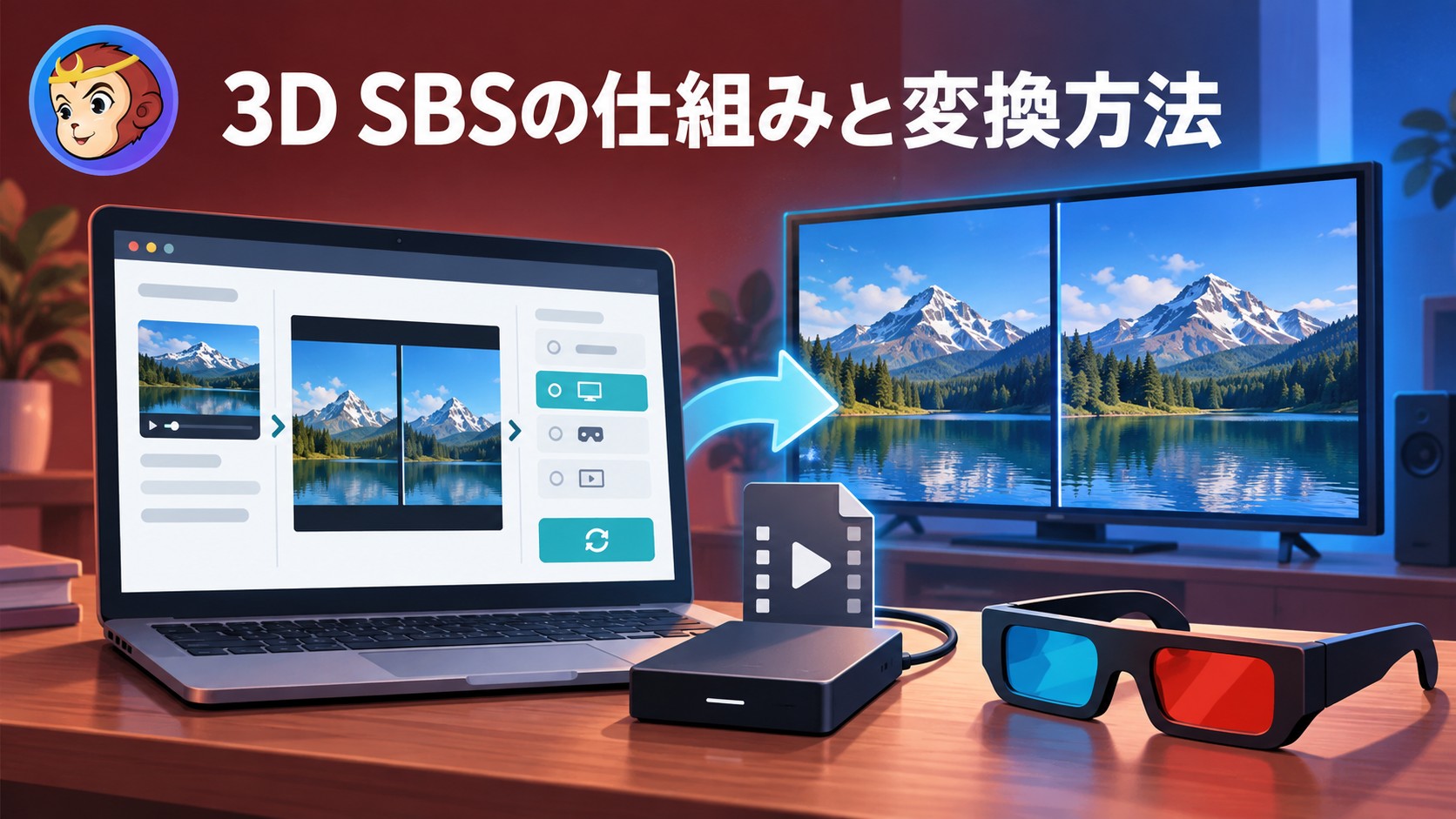 3D SBSとは？サイドバイサイドの仕組みと変換方法を解説