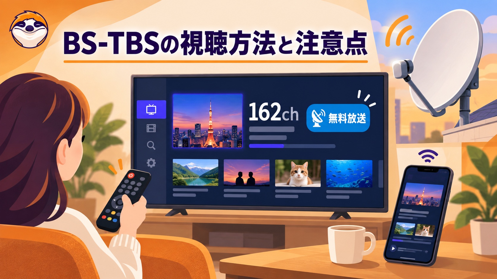 BS-TBSの視聴方法は?スマホで見る方法・・無料放送・162chの見方を解説