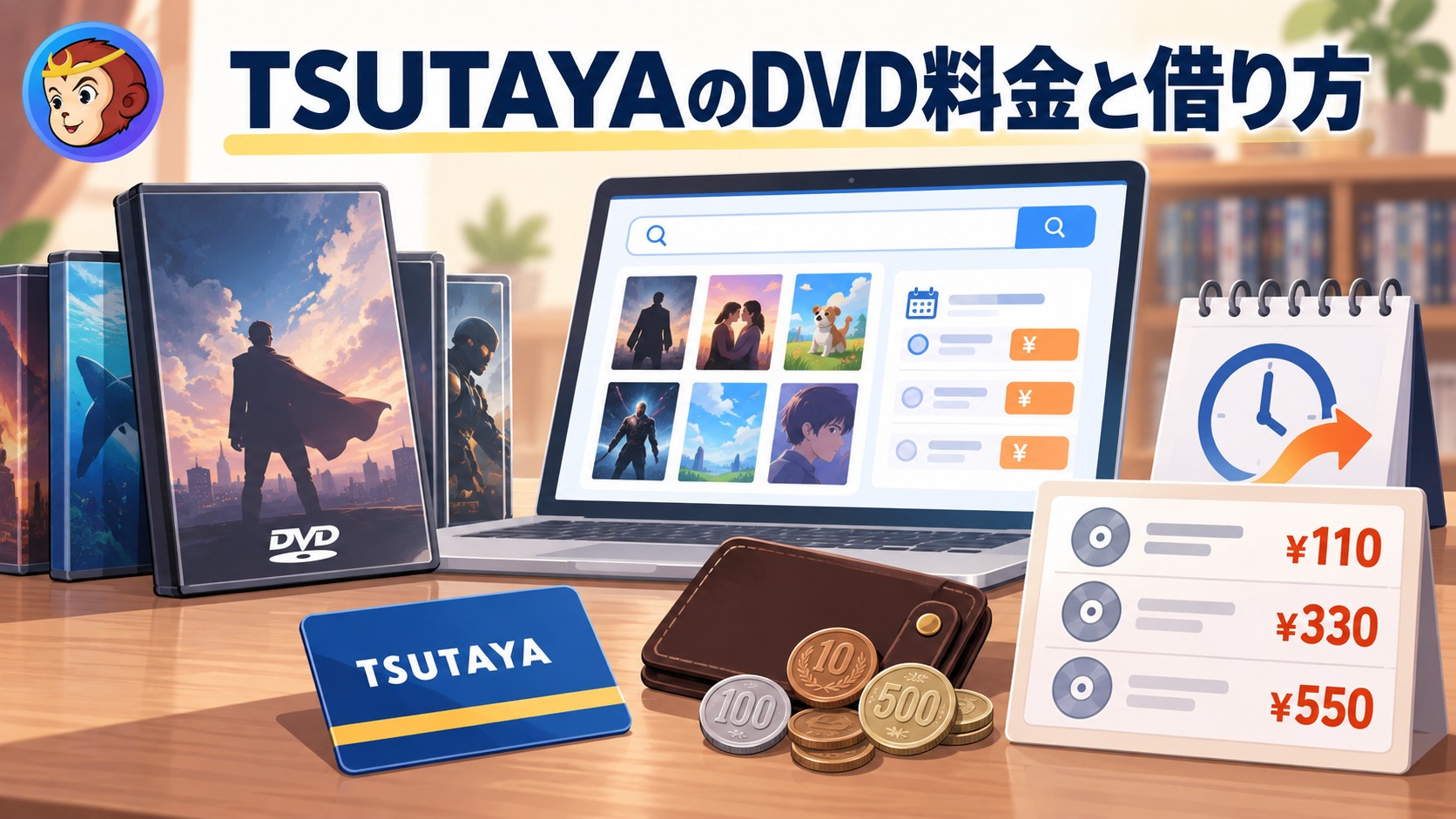 TSUTAYAのDVDレンタル料金と借り方を解説
