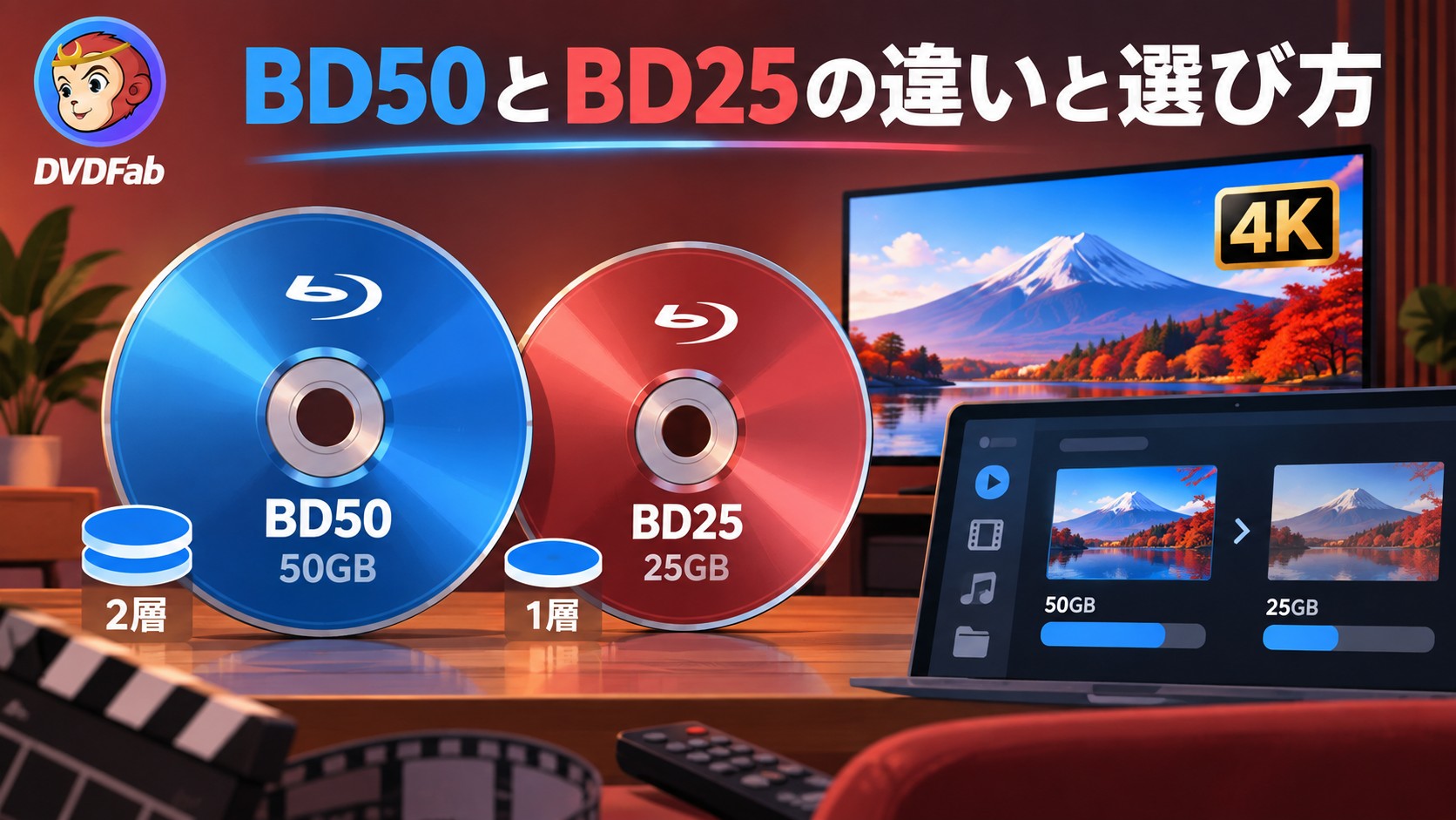 BD50とBD25の違いは？容量の選び方と圧縮時の画質を解説