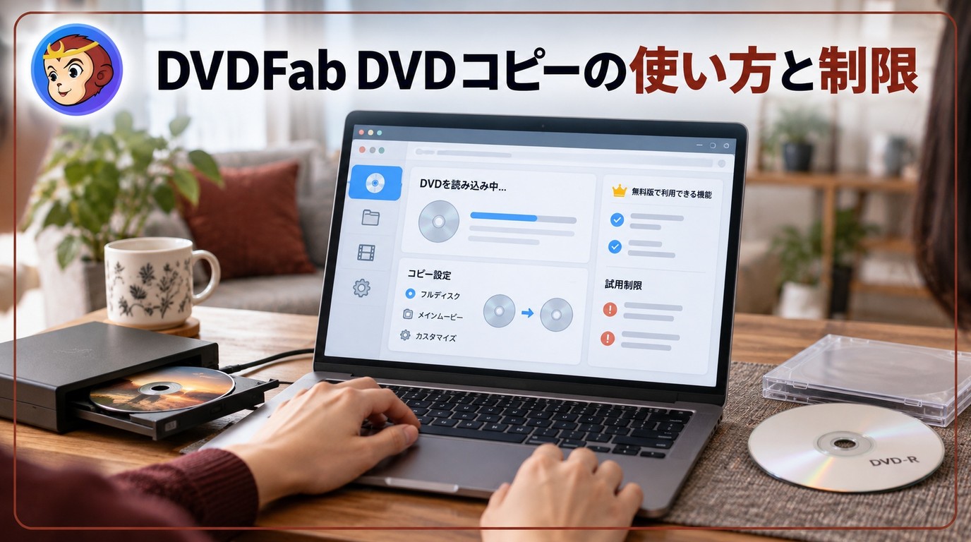 DVDFab DVDコピーの無料版、使い方、メリットと注意点を解説するレビュー