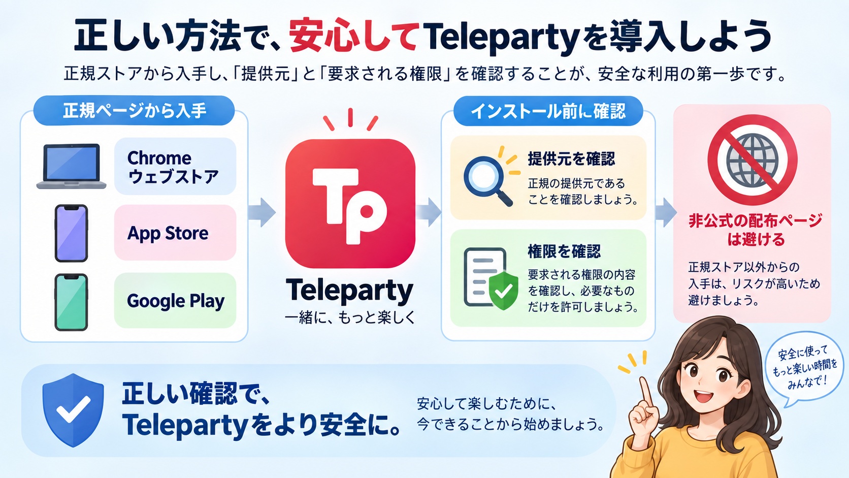 Telepartyを正規ストアから安全に導入するための確認項目