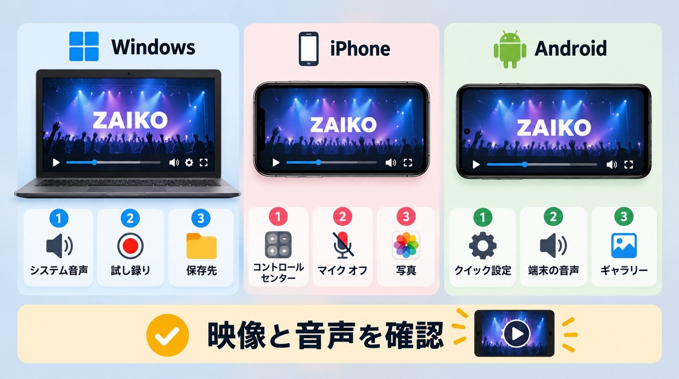 PC・iPhone・AndroidでZAIKOを視聴するときの確認ポイント