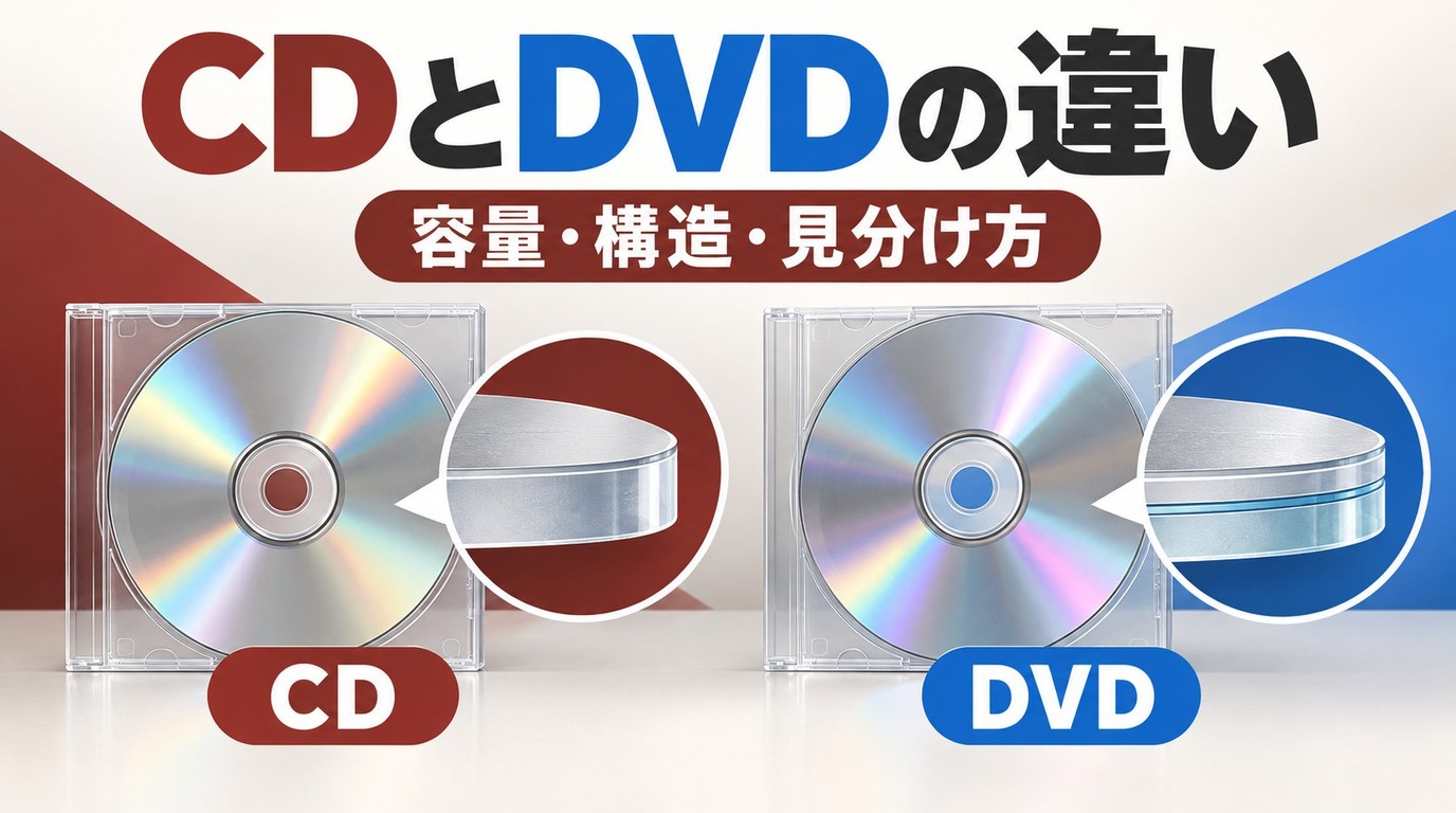 CDとDVDの違いとは?容量・構造・見分け方を簡単に説明