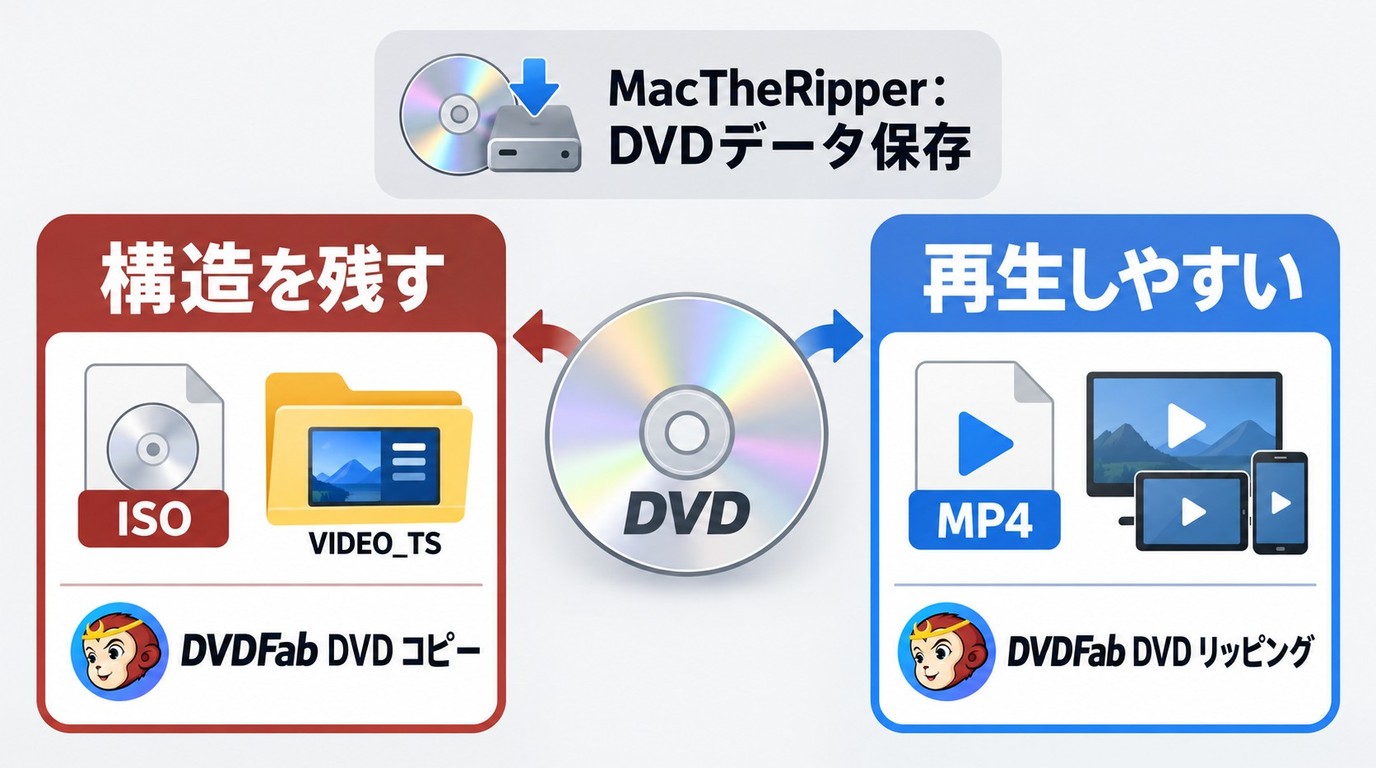 DVD構造を残すISO・VIDEO_TSと再生向けMP4の選び分け