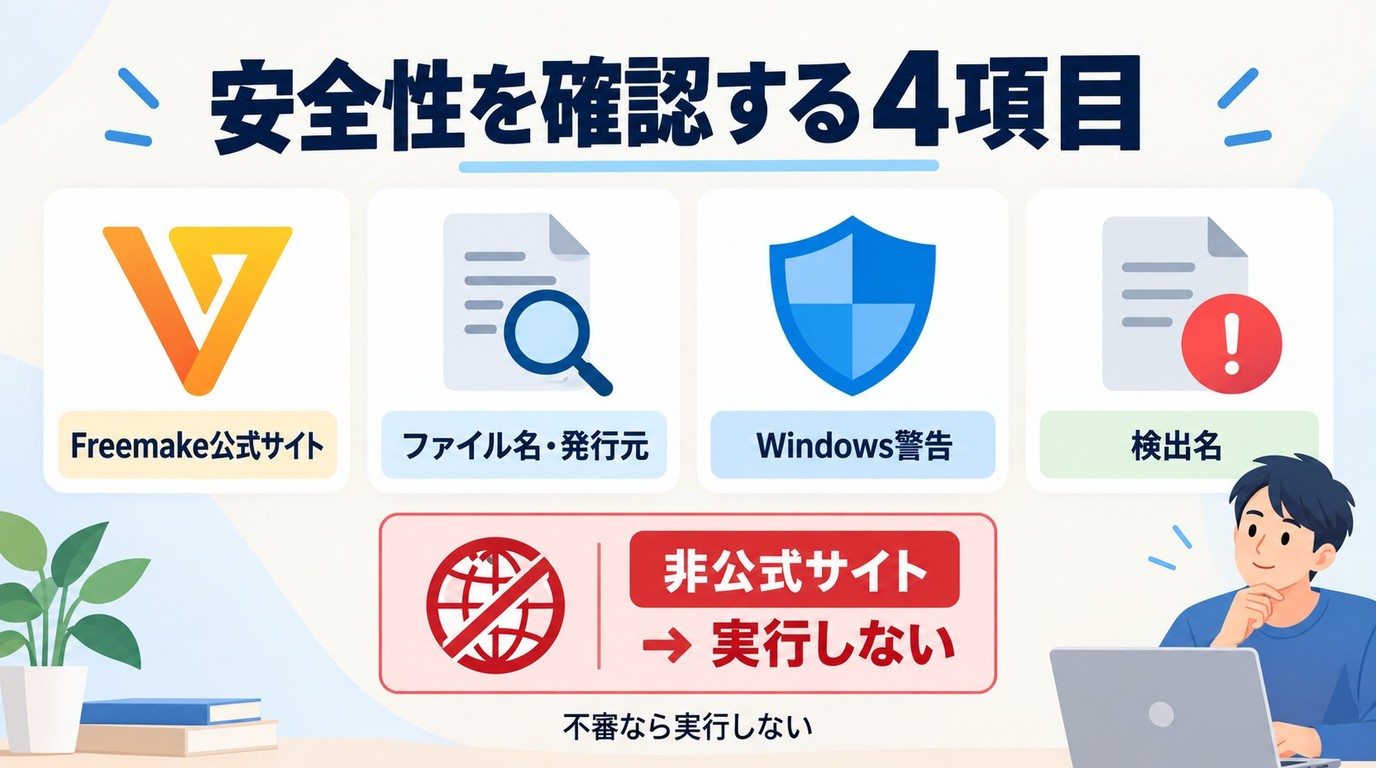 Freemake公式サイトとWindows Defenderで安全性を確認する流れ