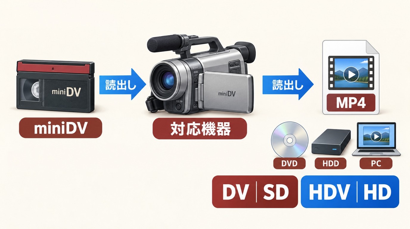 miniDVを自分でデータ化する前に知りたい3つの保存方法と注意点