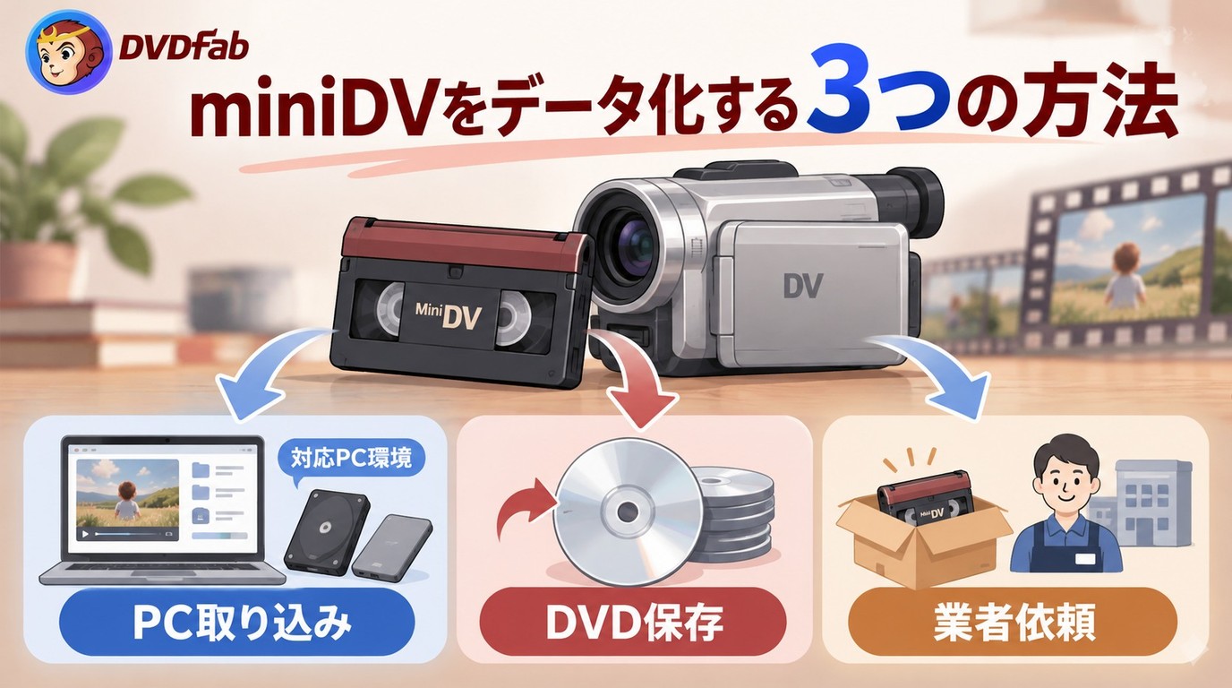 miniDVを自分でデータ化する前に知りたい3つの保存方法と