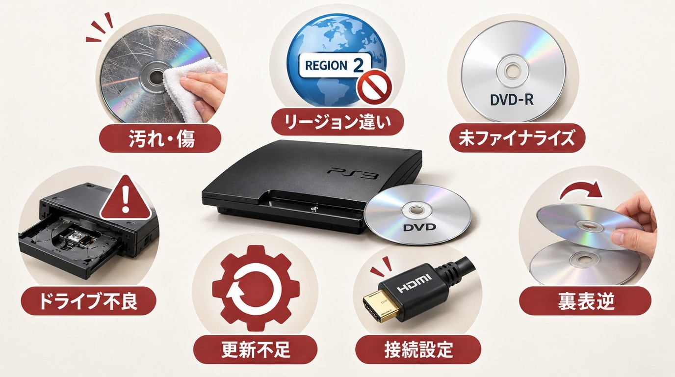 PS3でDVDを再生できない7つの原因と確認ポイント