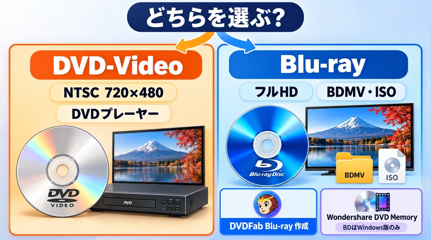 再生機器と画質でDVD-VideoとBlu-rayを選び分ける基準
